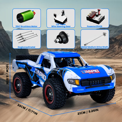 RC Off-Road Car 1:14 Scale 4WD High Speed for Adults Teens – Carbon Brush 38KM/H or Brushless PRO 50-70KM/H All-Terrain Remote Control Racing Truck Hobby Grade Birthday Christmas Gift Enthusiasts
