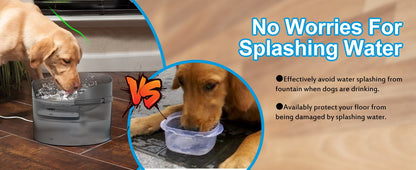 Dog Water Fountain 2 Gallon NPET DF30 - Automatic Pet Water Dispenser Triple Filtration with Splatter Guard & Cleaning Kit for Large Dogs & Multiple Pets 1.3Gal or 2Gal Options