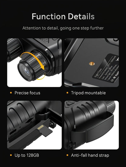 Night Vision Binoculars for Adults 4K Digital - 1080P HD Infrared Night Vision Goggles with 2.8" Screen, 10x Zoom, 7-Level 850nm IR Illuminator, 2000mAh Rechargeable Battery for Hunting Camping Boating Wildlife Observation, Gift for Men