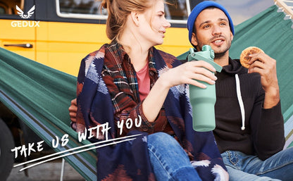 Insulated Water Bottle 32oz 40oz Stainless Steel Leak-Proof Sports Water Bottle with Handle Matte Finish Vacuum Thermos for Gym Hiking Camping Office Travel