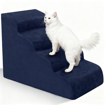 Dog Stairs for High Beds & Sofa - Extra Wide Foam Pet Steps with Non-Slip Bottom, Soft Cushioned Dog Ramp for Couch, Ideal for Small Dogs, Senior & Injured Pets, 2/3/4 Steps, 6 Colors