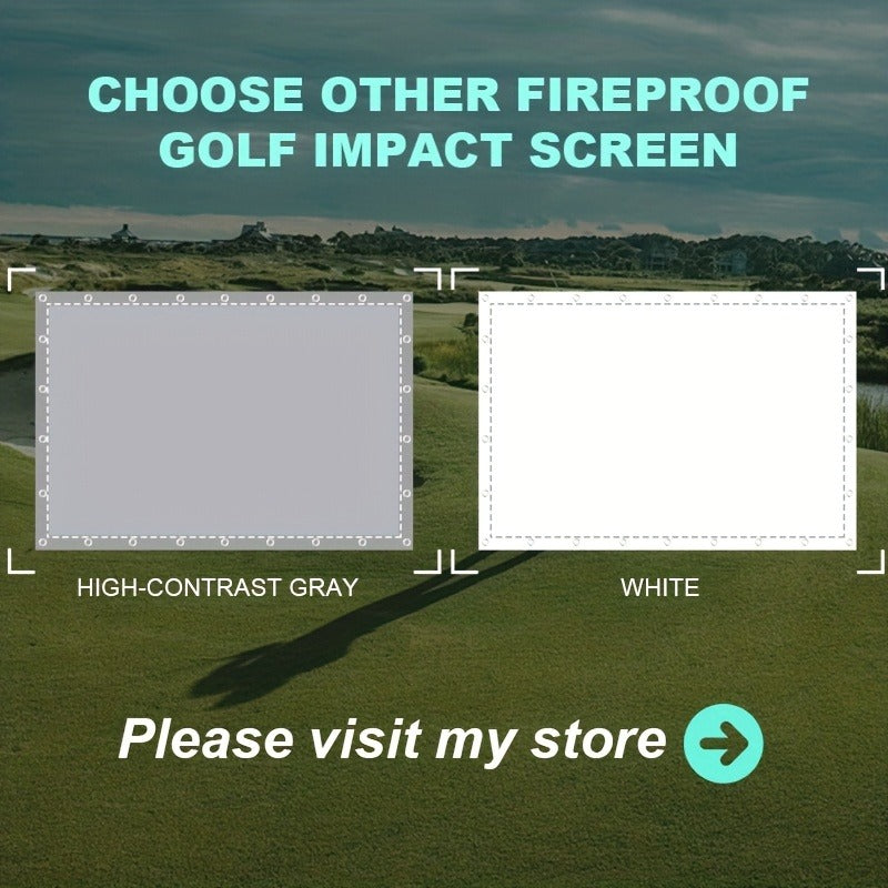 Golf Impact Screen 4K UHD – Ultra-Quiet 3D Golf Simulator Projector Screen, Wear-Resistant, Indoor Golf Training, 3 Sizes