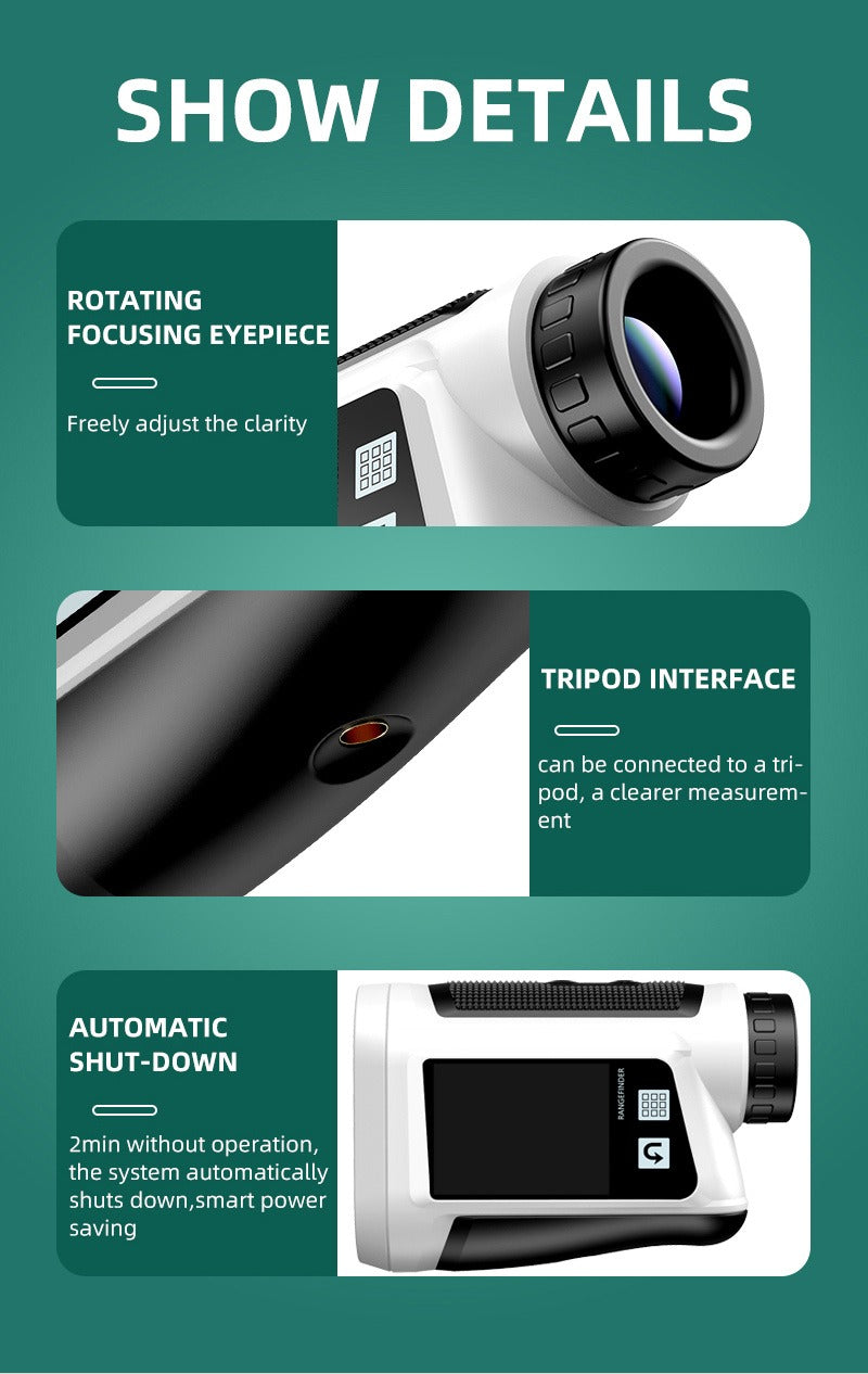 Laser Rangefinder 1000 Yard with Slope Compensation & Vibration Lock – USB Rechargeable Golf Rangefinder with Side Display Voice Broadcast 9 Modes M/Yard/Ft for Golf Hunting Disc Golf Outdoor Measurement