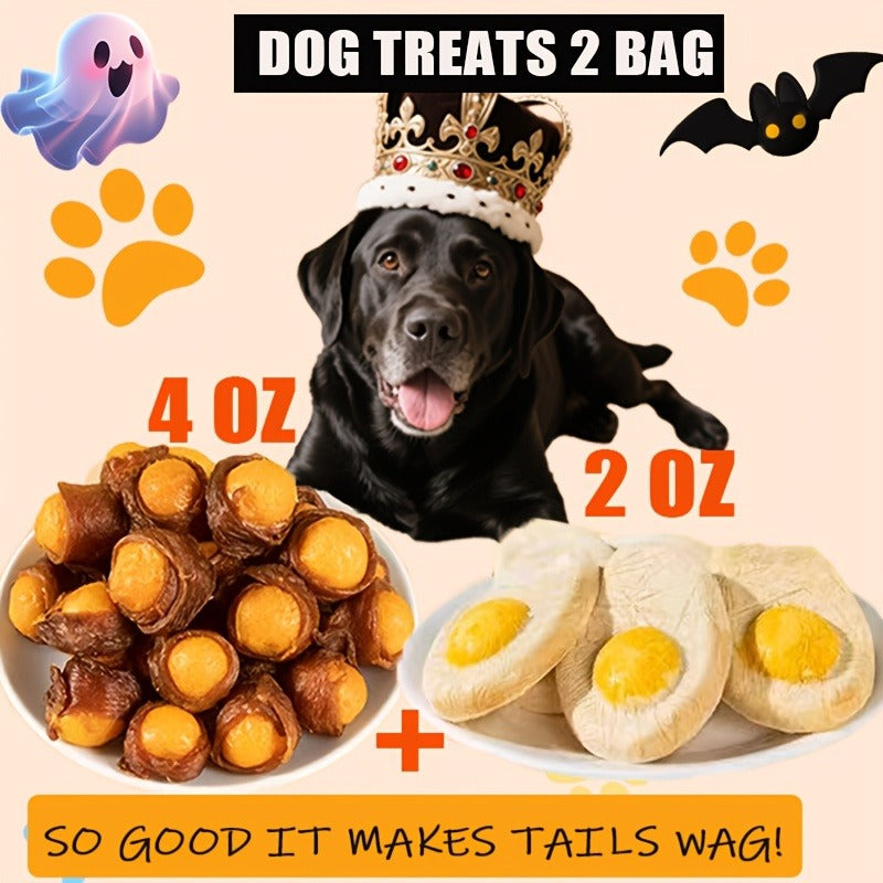 Freeze-Dried Dog Treats Assorted Pack – High Protein Chicken Duck & Egg Yolk Chews, Grain-Free Natural Training Rewards for Puppies Small Medium Large Dogs, Soft Chew Variety Bundle