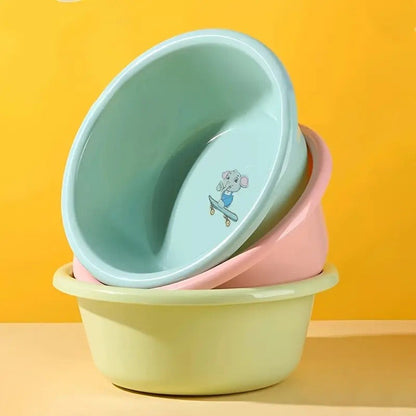 Plastic Wash Basin 12 Quart Stackable Round Tub - Portable Household Washing Bowl for Kitchen, Camping, Face Washing, Fruit & Vegetable Cleaning, Dish Washing & Bottle Rinsing, 4 Colors, Small to Oversized