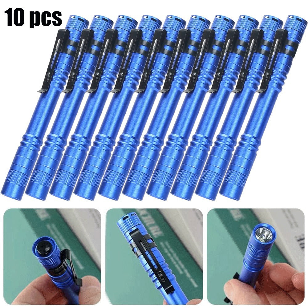 Pen Light Flashlights Bulk Pack with Clip - Mini Slim LED Pocket Torch for Camping, Outdoor, Home & Emergency Use, 5/10/20pcs (Batteries Not Included)