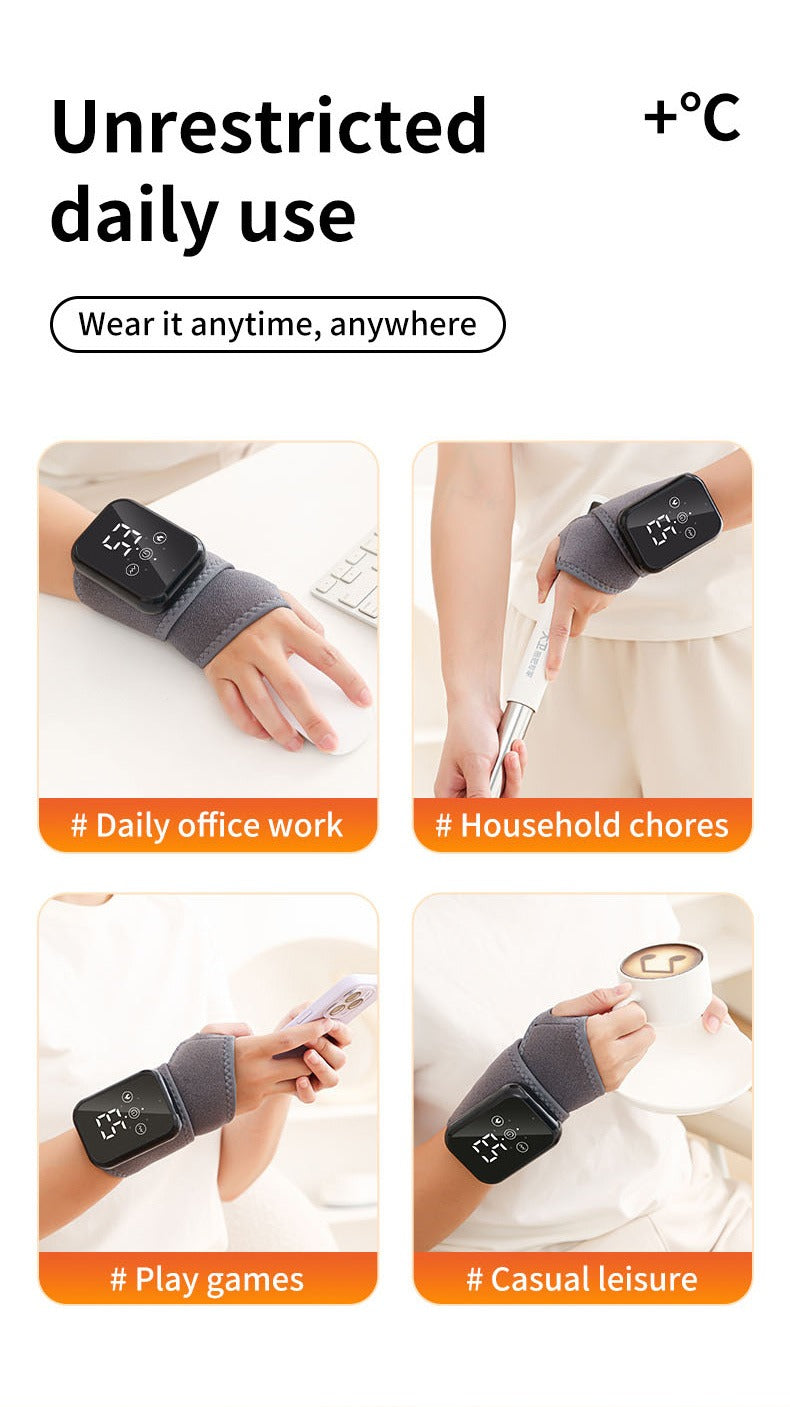 Hand Massager with Heat Vibration Wrist Guard Carpal Tunnel Relief