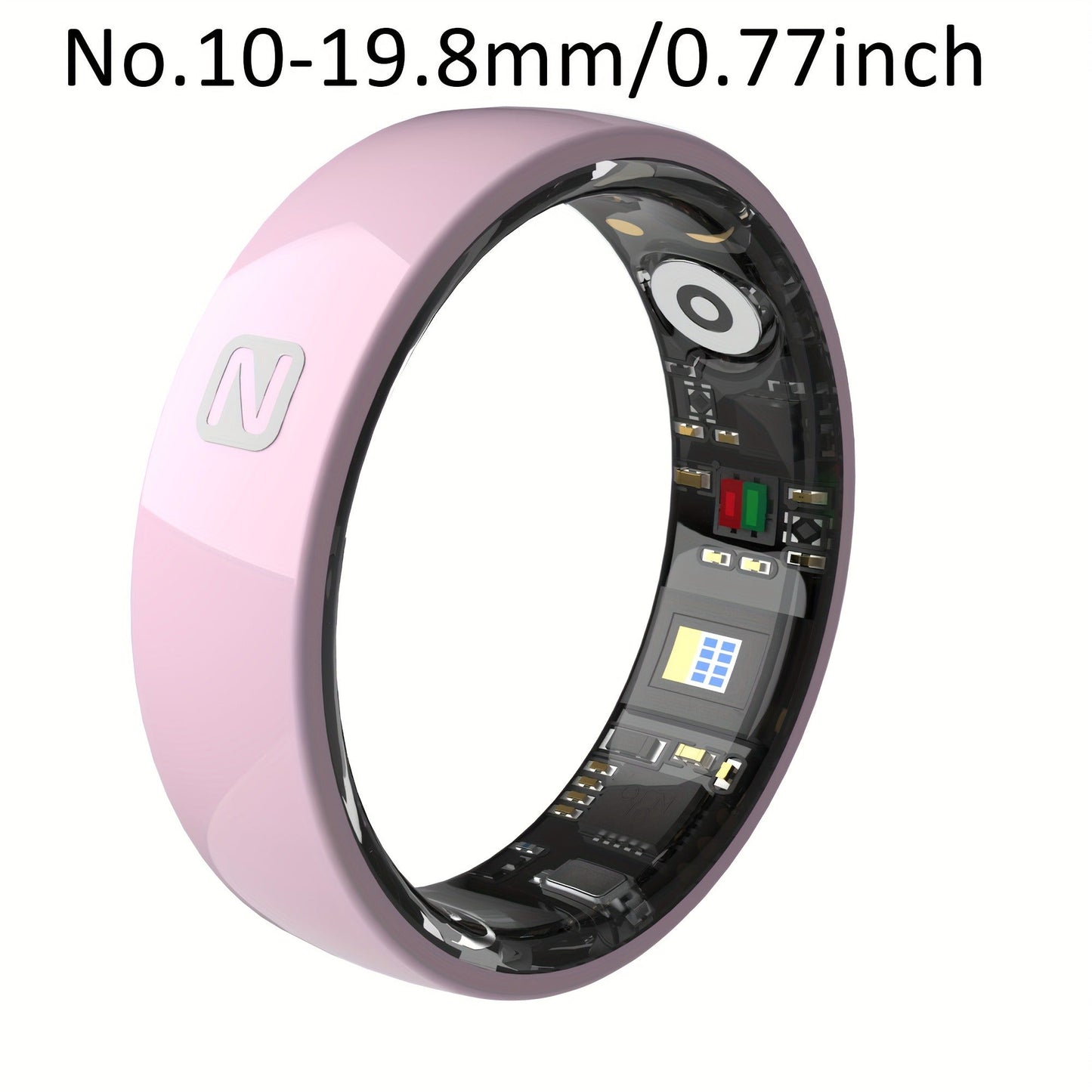Fitness Tracker Smart Ring – IP68 Waterproof, Sleep & Step Monitor, Crystal Charging Case, Stainless Steel | Men & Women Sizes 7–13