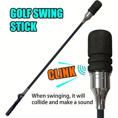 Golf Swing Trainer Aid – Black Stainless Steel Practice Stick for Men & Women, Builds Strength, Flexibility & Swing Rhythm, Perfect for Warm-Up, Off-Season Training & Skill Improvement