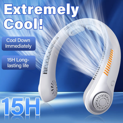 Bladeless Neck Fan USB Rechargeable | 5-Speed Quiet Portable Personal Cooling Fan for Office, Travel & Outdoor Use – Hands-Free Wearable Design, Long Battery Life, Multiple Colors