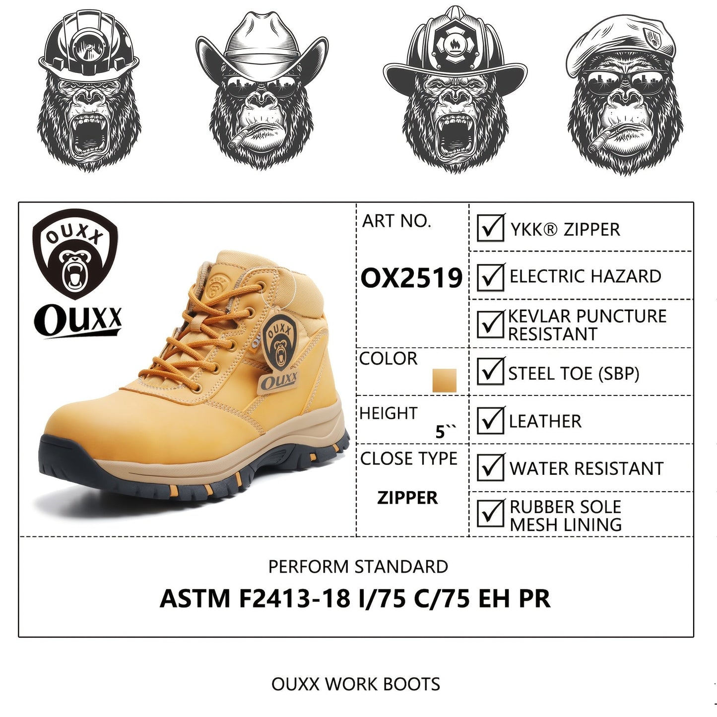 Men's Work & Safety Shoes - Non-Slip Sole for Beach & Water 790949