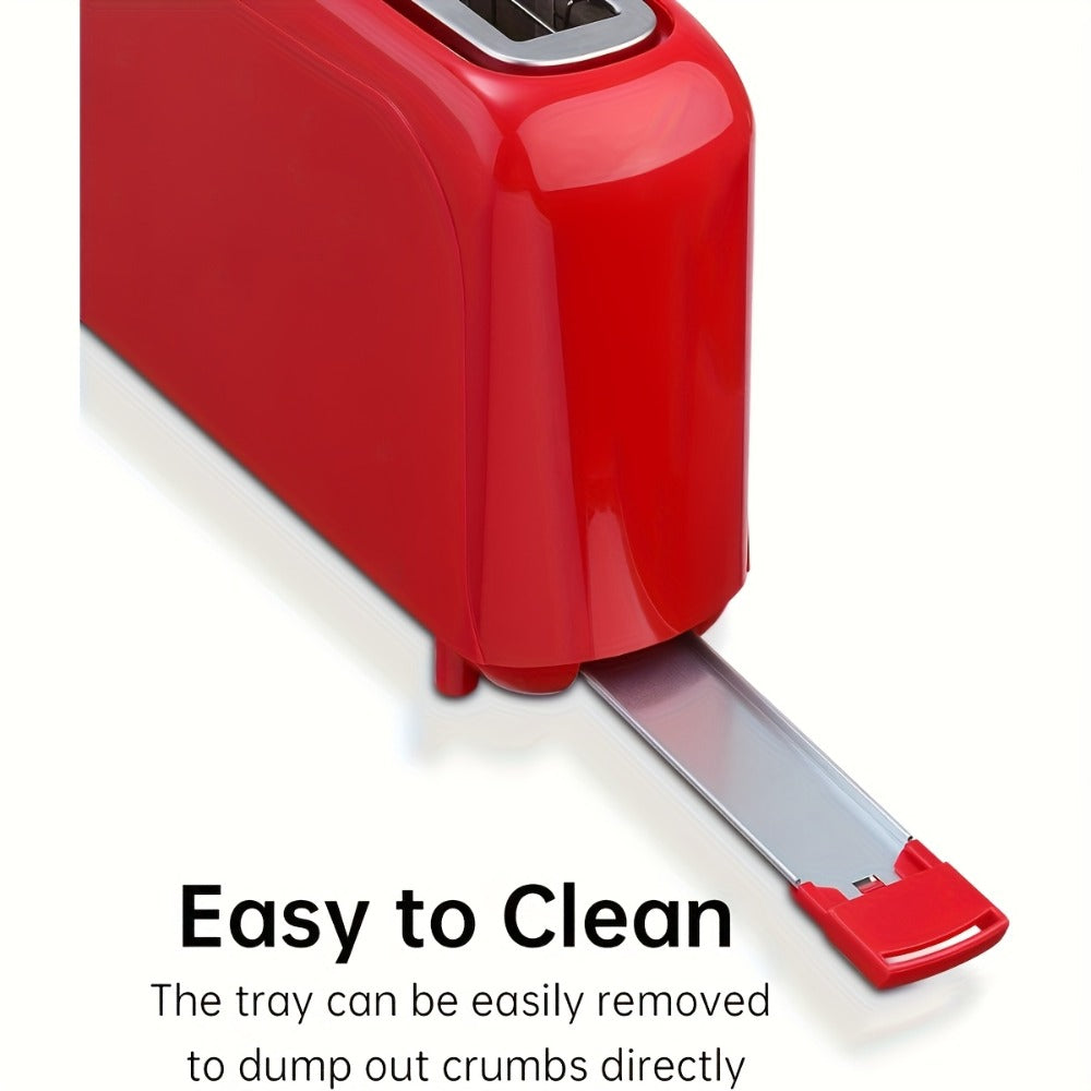 Slim Toaster 2-Slice Long Slot – 1.45" Wide Slot, 6 Shade Settings, Cancel/Reheat/Defrost, 750W, Removable Crumb Tray | 6 Colors
