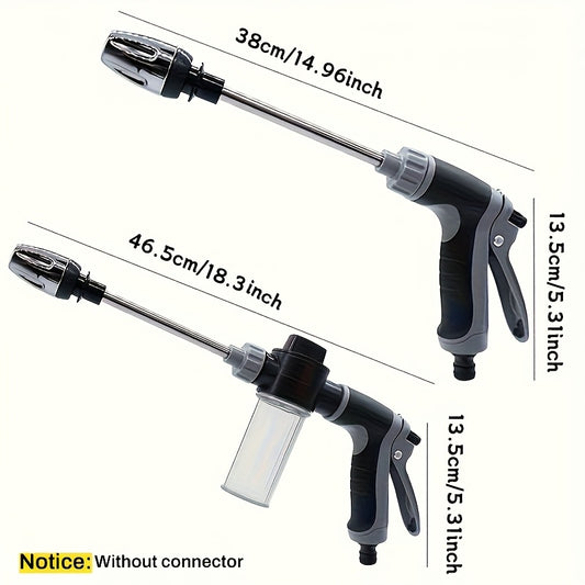 High-Pressure Car Washing Water Gun, Portable High-Pressure Car Wash Spray Gun, for 3/4" & 1/2" Quick Connect Adapter, Multi-Function Garden Hose Nozzle with Adjustable Thickened Rod Sprayer, for Car Cleaning, Garden Watering, Pet Cleaning