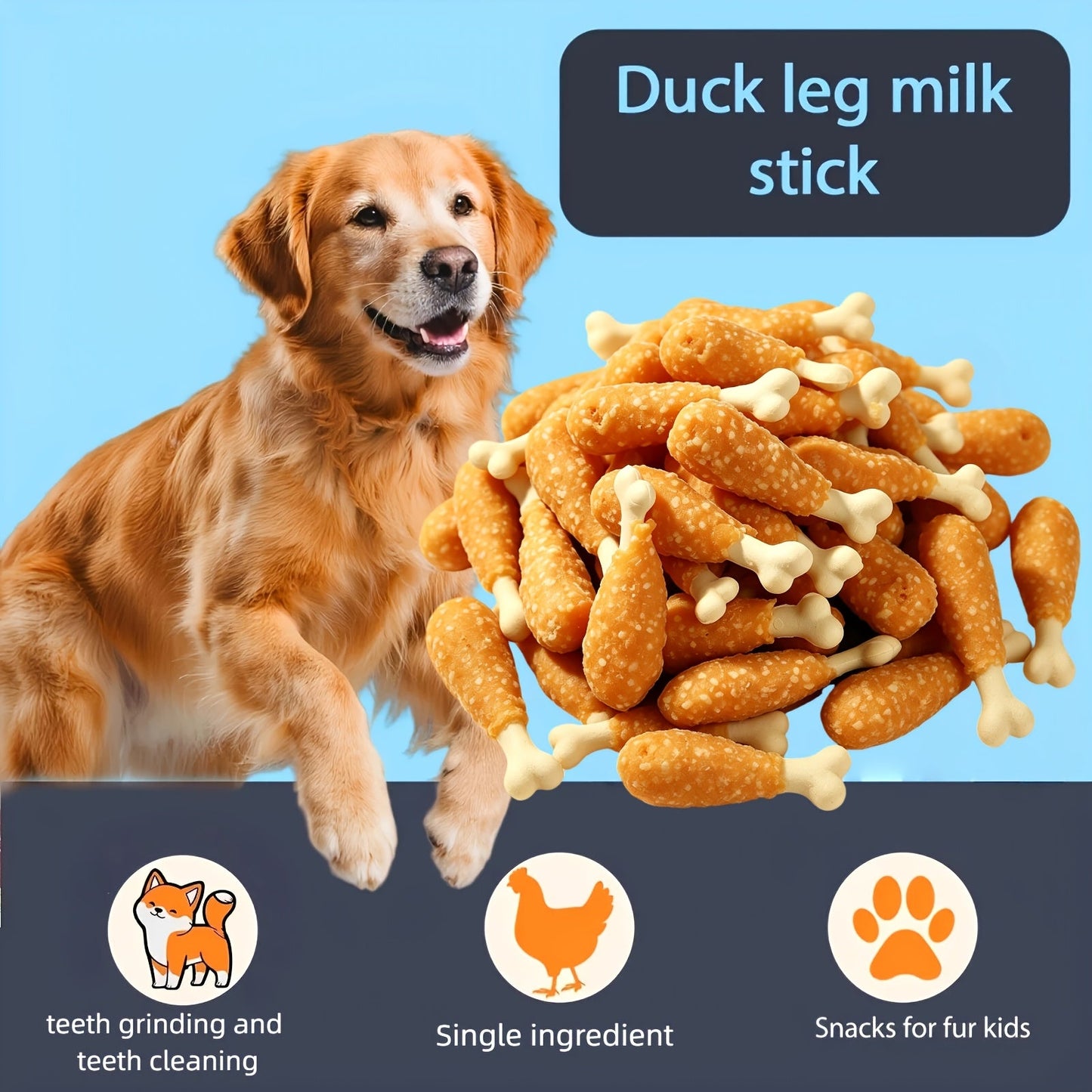 Mixed Flavor Dog Chews – Chicken Jerky & Duck Jerky Variety Pack, High Protein Low Fat Long-Lasting Training Reward Snacks for Small Medium Large Dogs, Easy to Digest Pet Treats