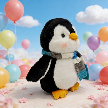 Penguin Stuffed Animal Plush Toy with Scarf – Cute Soft Penguin Plush Doll for Desktop Sofa Shelf Decor, Birthday Valentine's Day Thanksgiving Christmas Gift for Kids & Adults