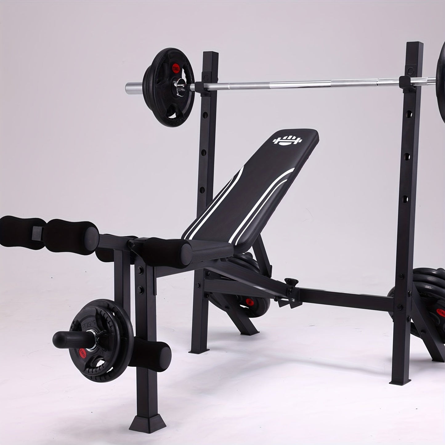Adjustable Weight Bench Set – Foldable Home Gym Workout Bench with Squat Rack, Leg Developer & Preacher Curl Pad | 3-Second Fast Fold, Full Body Strength Training for Press, Curl & Squat Exercises