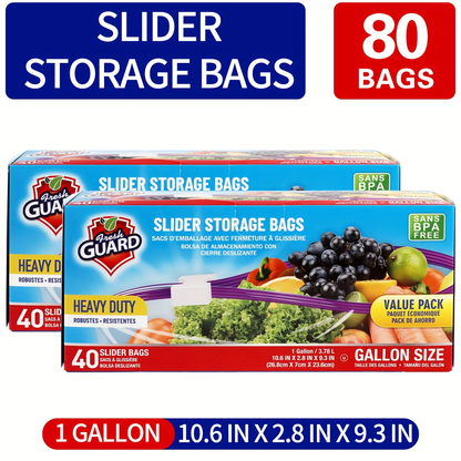 Heavy Duty Slider Storage Bags Ziplock Freezer Bags for Food Fruit Meat Vegetable Grain Kitchen