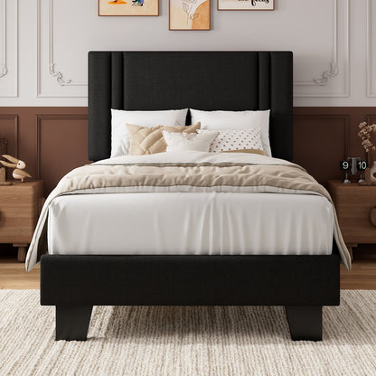 Bed Frame shown in the Balck-Twin, Striped option
