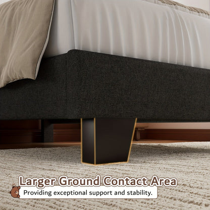 21-Inch Solid Wood Bed Frame with Tufted Back and No Box Spring Needed for Bedroom detail image - detail view 11