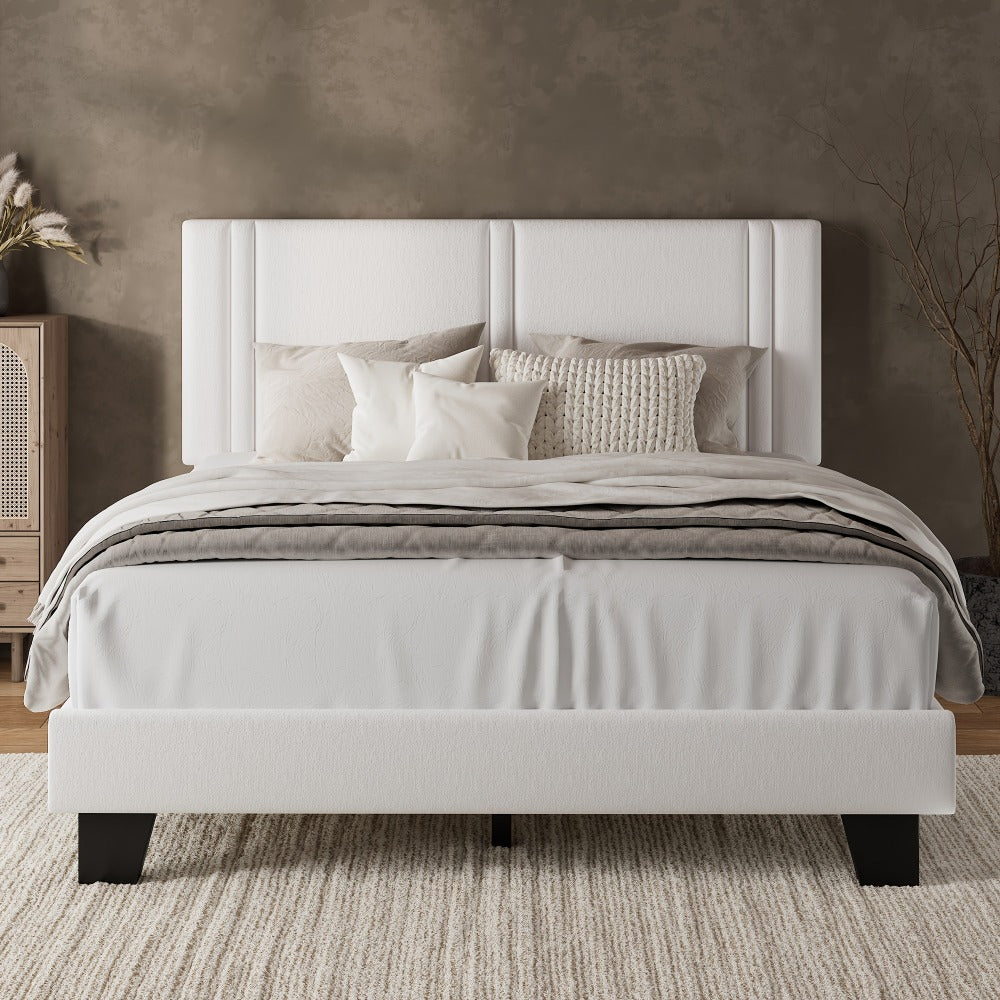 21-Inch Solid Wood Bed Frame with Tufted Back and No Box Spring Needed for Bedroom detail image - detail view 12
