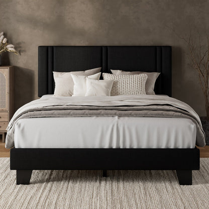 21-Inch Solid Wood Bed Frame with Tufted Back and No Box Spring Needed for Bedroom detail image - detail view 8
