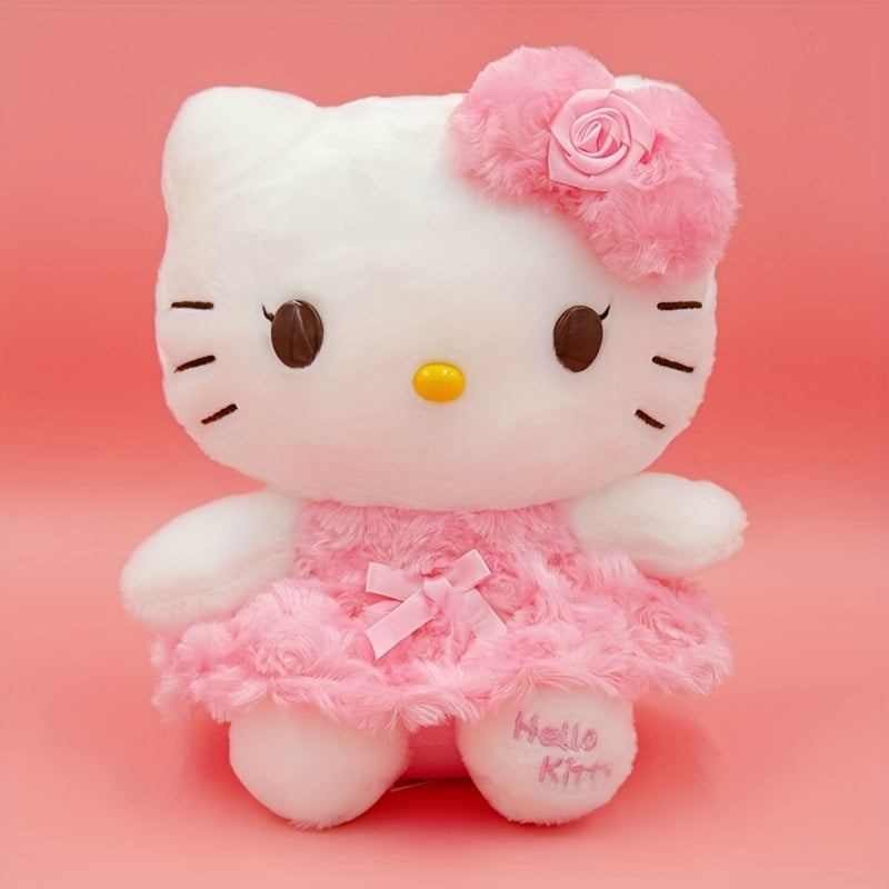 Hello Kitty Plush Toy 10 Inch Sanrio Kawaii Pink Rose Dress Stuffed Animal – Soft Cute Doll Gift for Girls, Kids & Teens, Birthday Christmas Valentine's Day
