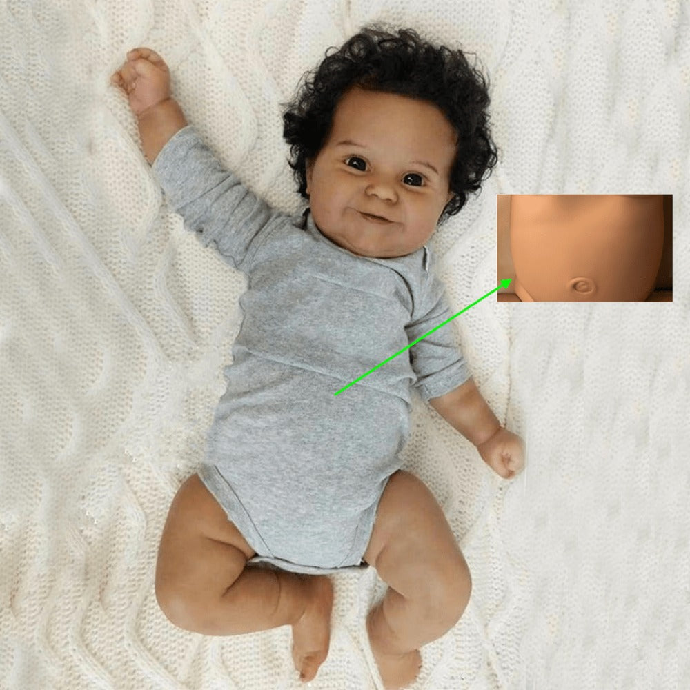 Black Reborn Baby Doll 20 Inch Full Soft Vinyl Body Lifelike African American Newborn Girl Maddie with Hand-Rooted Hair Clothes Magnetic Pacifier Bottle – ASTM Certified Gift for Kids Birthday Christmas