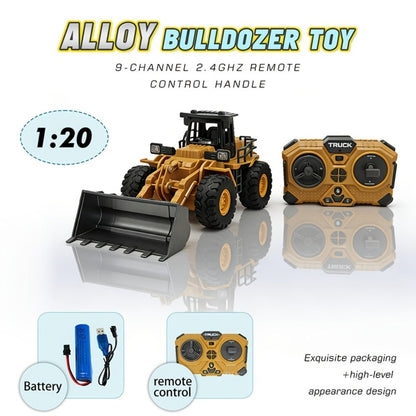 Remote Control Excavator Loader Dump Truck Toy for Kids 2.4GHz Alloy RC Construction Vehicle with Light & Sound, USB Rechargeable, Boys Gift for Halloween Thanksgiving Christmas Birthday Ages 3+
