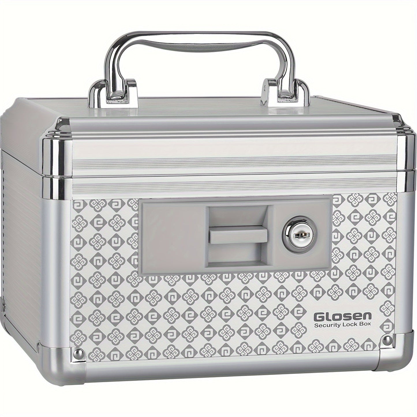 Locking Medicine Storage Box Aluminum Alloy with Key Lock & Handle – High-Capacity Family Medicine Organizer, First Aid Lockbox for Home, Travel & Office, Small & Medium