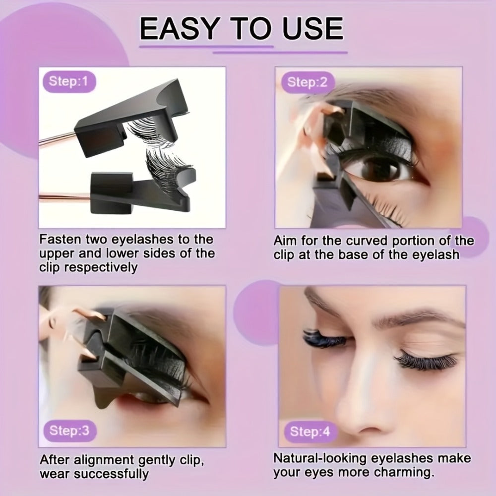 3D Quantum Magnetic Lash Clusters Kit 8Pcs — No Glue False Eyelashes with Applicator Tweezers & Brush, 2 Styles Reusable Beginner-Friendly Natural Lash Set for Daily Makeup, Parties & Valentine Gift