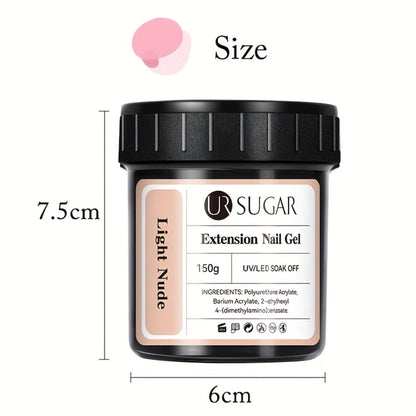 Hard Builder Gel 150g Jelly Self-Leveling Nail Extension Gel – Fast Building UV LED Smooth Finish, Salon Size for Nail Extensions Overlays Repairs, Professional & DIY Home Use Women