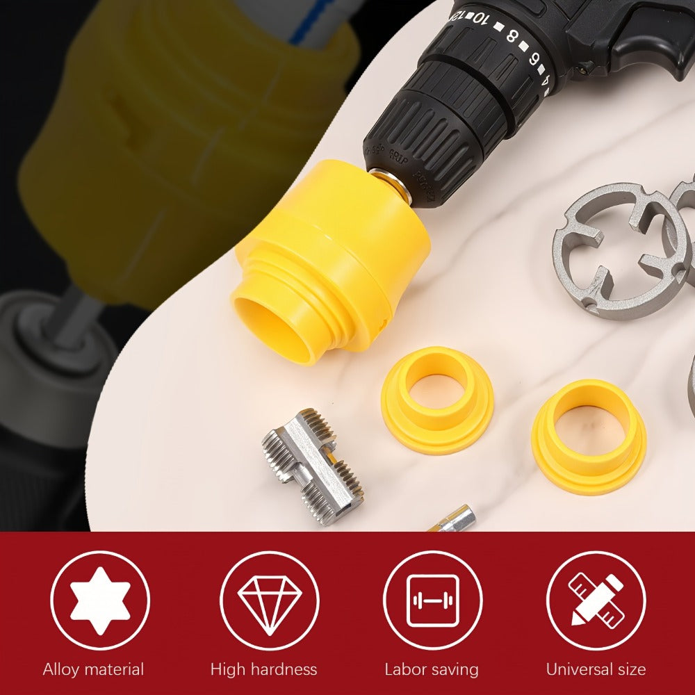 Pipe Threading Set 9 & 13-Piece – Power Drill Water Pipe Thread Dies for 1/2", 3/4" & 1" Inside & Outside Threading, Professional Plumbing Pipe Threader Tool Kit