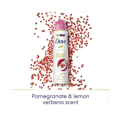 Pomegranate & Lemon Verbena Body Spray for Women Dove Go Fresh 150ml Long Lasting Freshness Quick Dry Invisible No White Marks Non-Sticky Lightweight Daily Deodorant Spray for Gym Travel 5oz