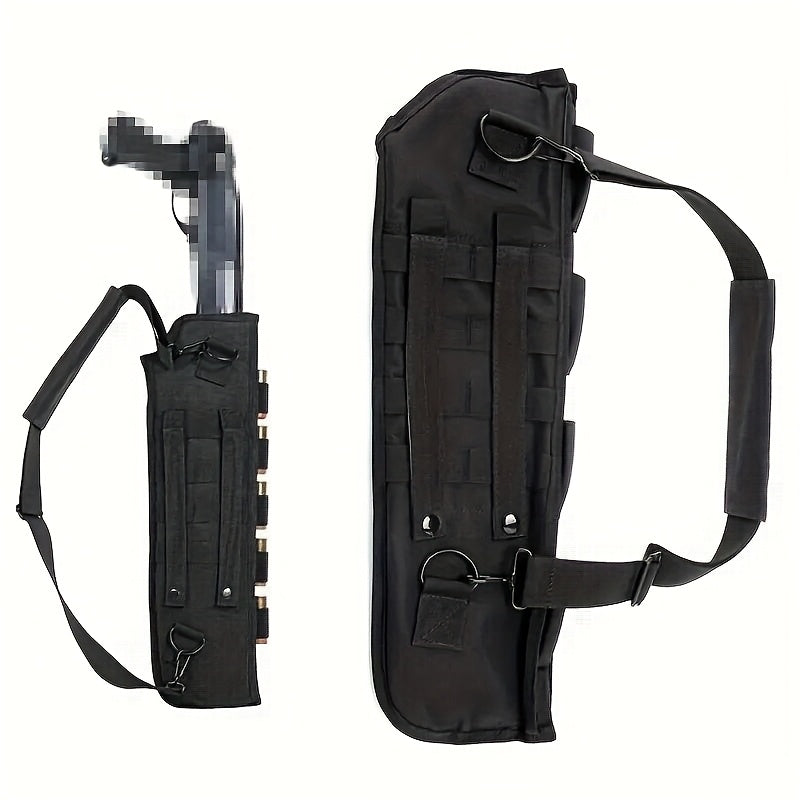 Tactical Shotgun Holster with MOLLE System – 19" 600D Oxford Cloth, Adjustable Strap & Shell Loops, Lightweight Hunting & Shooting Scabbard for Tactical Vests, Belts & Packs