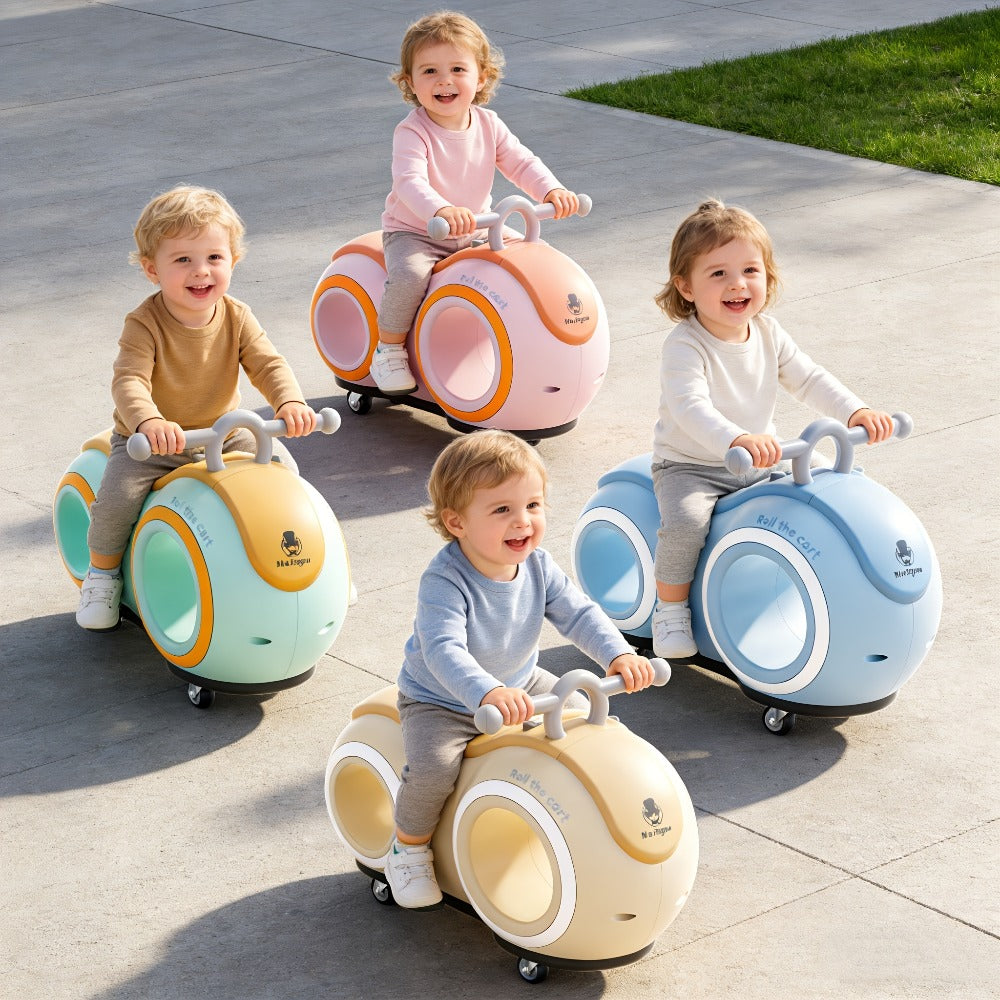 Anti-Tip Baby Walker with Music & Lights 4-Wheel Toddler Learning Walker 220 lb Widened Stable Base Indoor Outdoor Birthday Gift Boys Girls Ages 1+ Beige Pink Green Blue