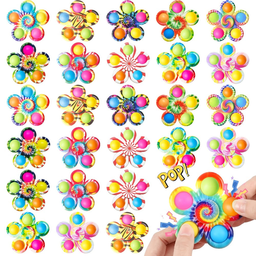 Fidget Spinners Bulk 32 Pack – Bubble Pop Sensory Spinner Toys for Kids Adults ADHD Anxiety Relief Classroom Rewards Birthday Party Favors Goodie Bag Fillers