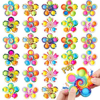 Fidget Spinners Bulk 32 Pack – Bubble Pop Sensory Spinner Toys for Kids Adults ADHD Anxiety Relief Classroom Rewards Birthday Party Favors Goodie Bag Fillers