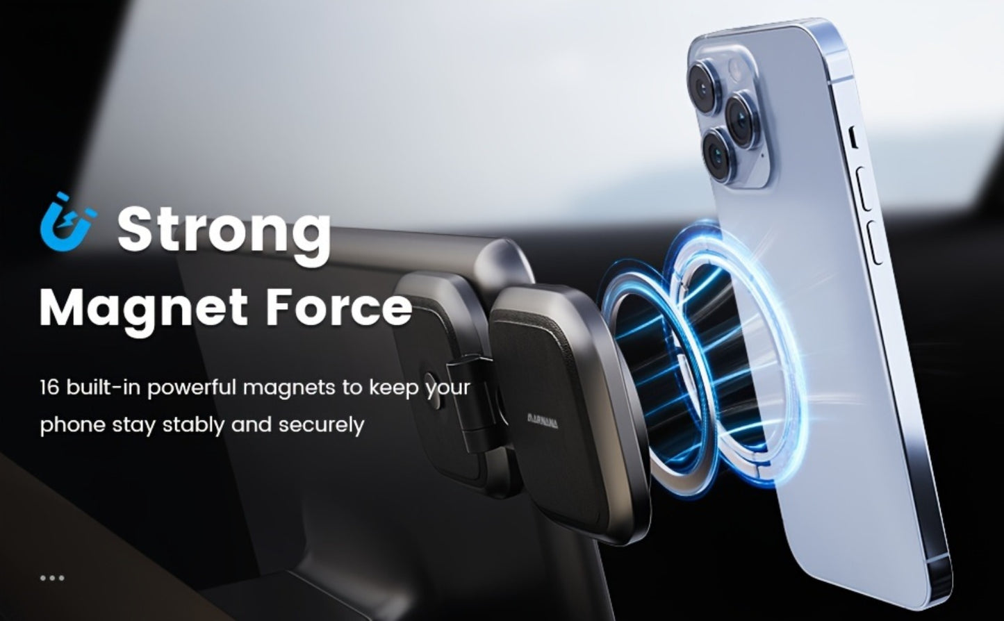 Tesla Magnetic Car Phone Holder T4 Upgraded Model – Strong Magnet Dashboard Mount Compatible with Tesla Model 3 Model Y Model S Model X