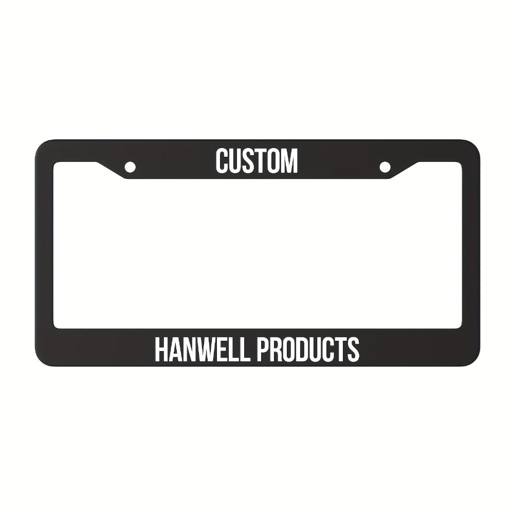 Custom License Plate Frame – 6 Font Styles, Heavy-Duty Weather-Resistant Car Tag Holder, Personalized Front & Rear License Plate Border Cover