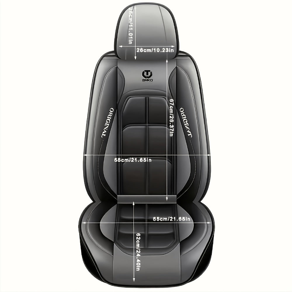 Car Seat Covers Faux Leather – Sporty Full-Coverage for Driver & Passenger, Universal Fit for Sedans, SUVs & Trucks, Green & Blue