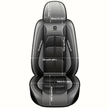 Car Seat Covers Faux Leather – Sporty Full-Coverage for Driver & Passenger, Universal Fit for Sedans, SUVs & Trucks, Green & Blue