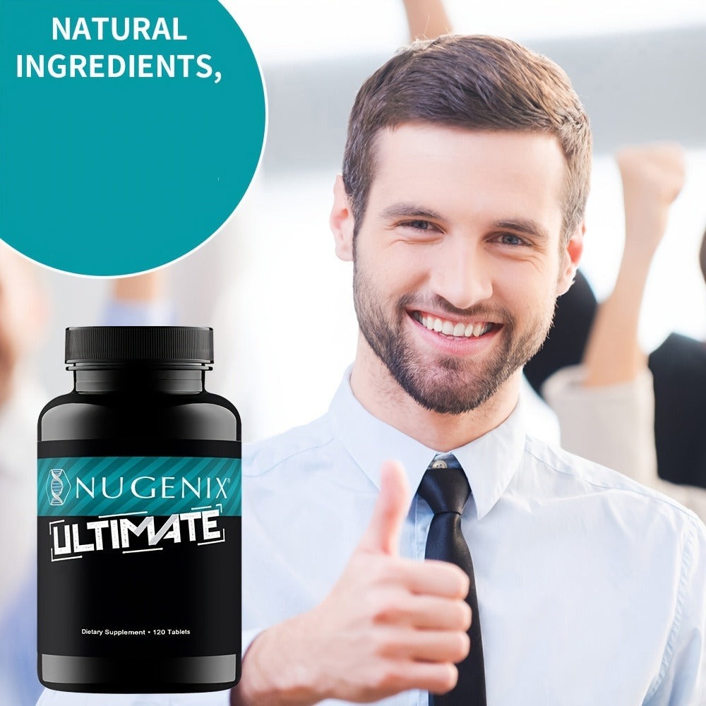 Men's Vitality Supplement Capsules — Nugenix Ultimate Formula for Testosterone Support, Male Energy & Strength | Daily Performance Booster for Men Over 40 | 120 Capsules Per Bottle | 1, 2 or 3 Bottle Pack