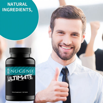Men's Vitality Supplement Capsules — Nugenix Ultimate Formula for Testosterone Support, Male Energy & Strength | Daily Performance Booster for Men Over 40 | 120 Capsules Per Bottle | 1, 2 or 3 Bottle Pack