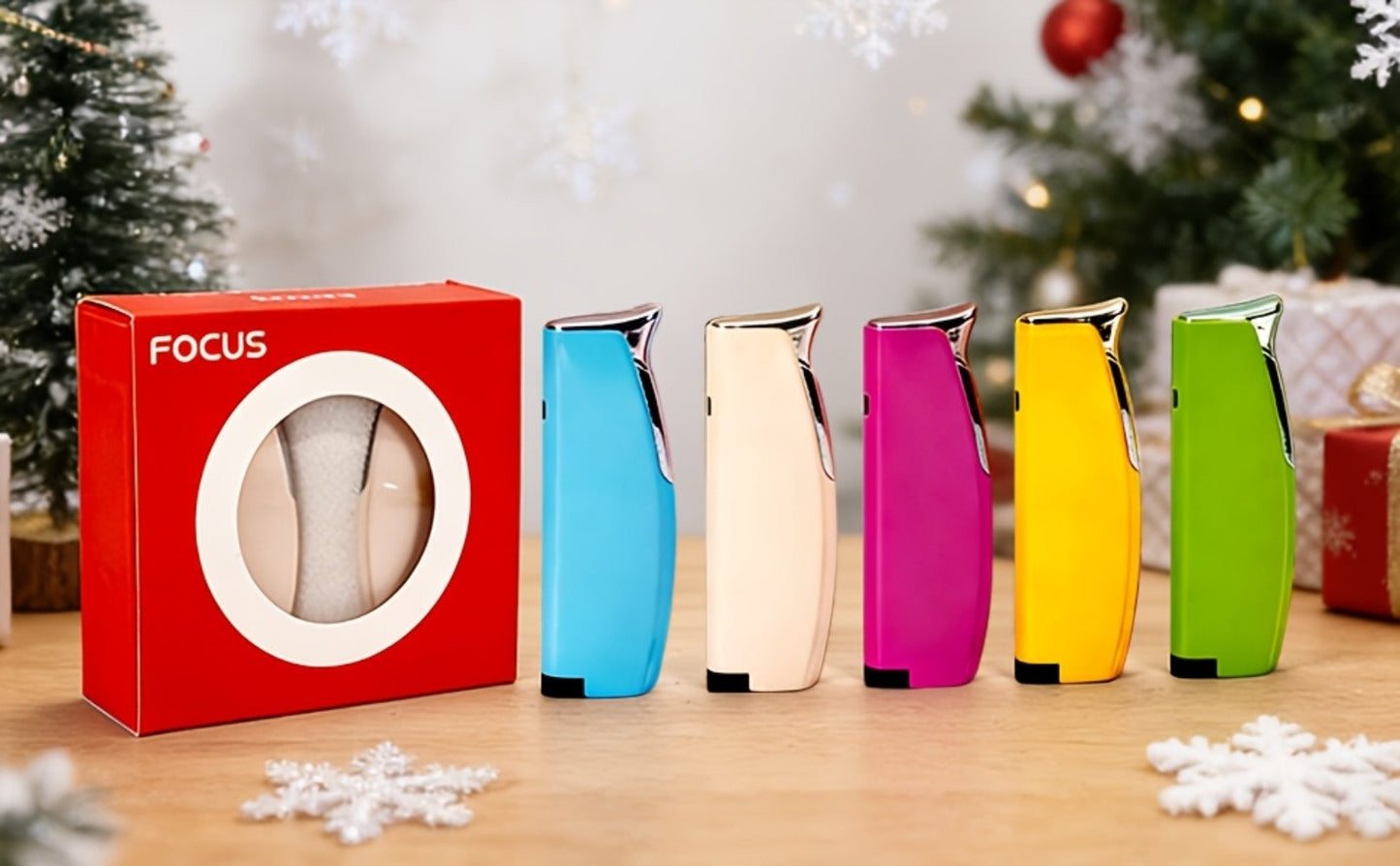 Windproof Lighter 2-Pack – Slim Portable Pocket Lighter with Mirror Finish, Refillable Butane Flame, Fashionable Gift for Men & Women, Available in 8 Colors (Red, Black, White, Silver, Pink, Blue, Yellow, Green)