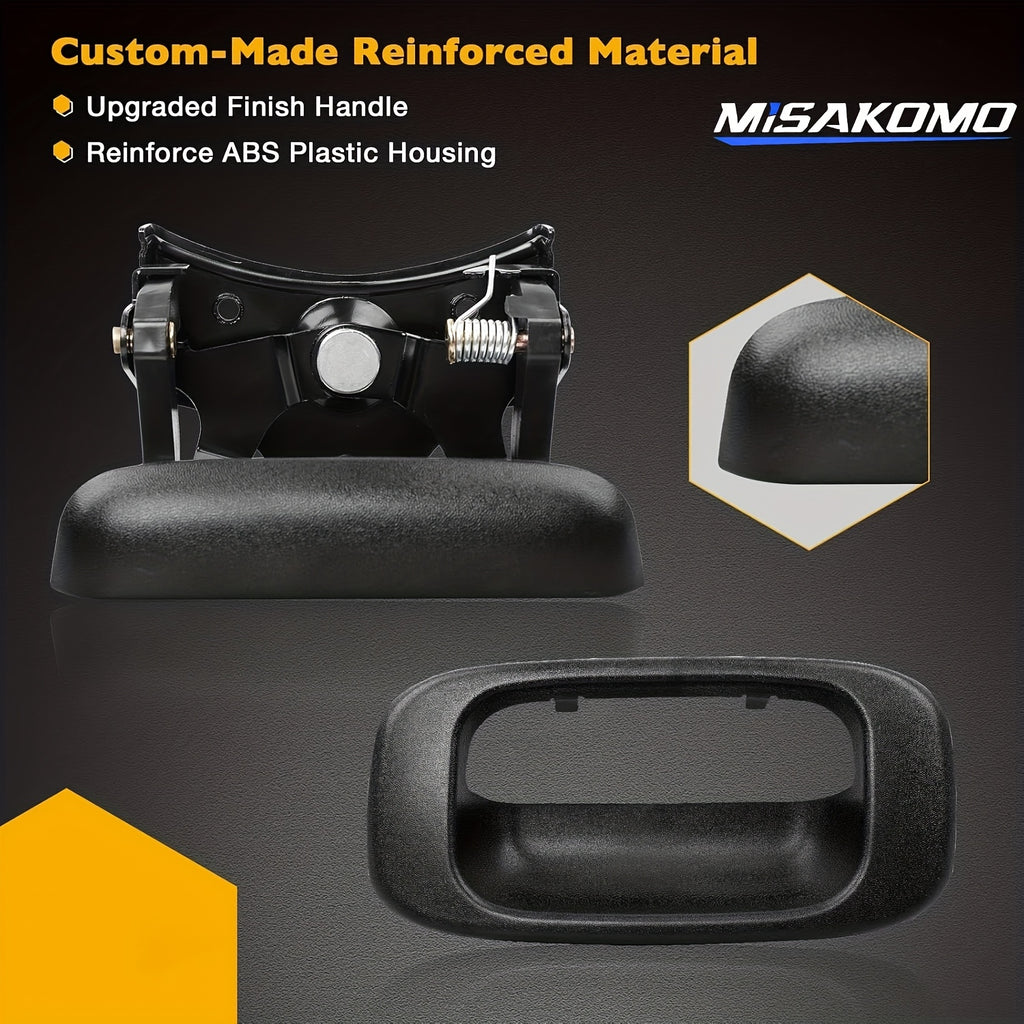 Tailgate Handle Latch And Bezel Trim with Rod Clips Compatible with Chevy Silverado And for GMC Sierra Models from 1999 to 2007, Including Truck Additions And Replacement Parts for Various Latch Numbers