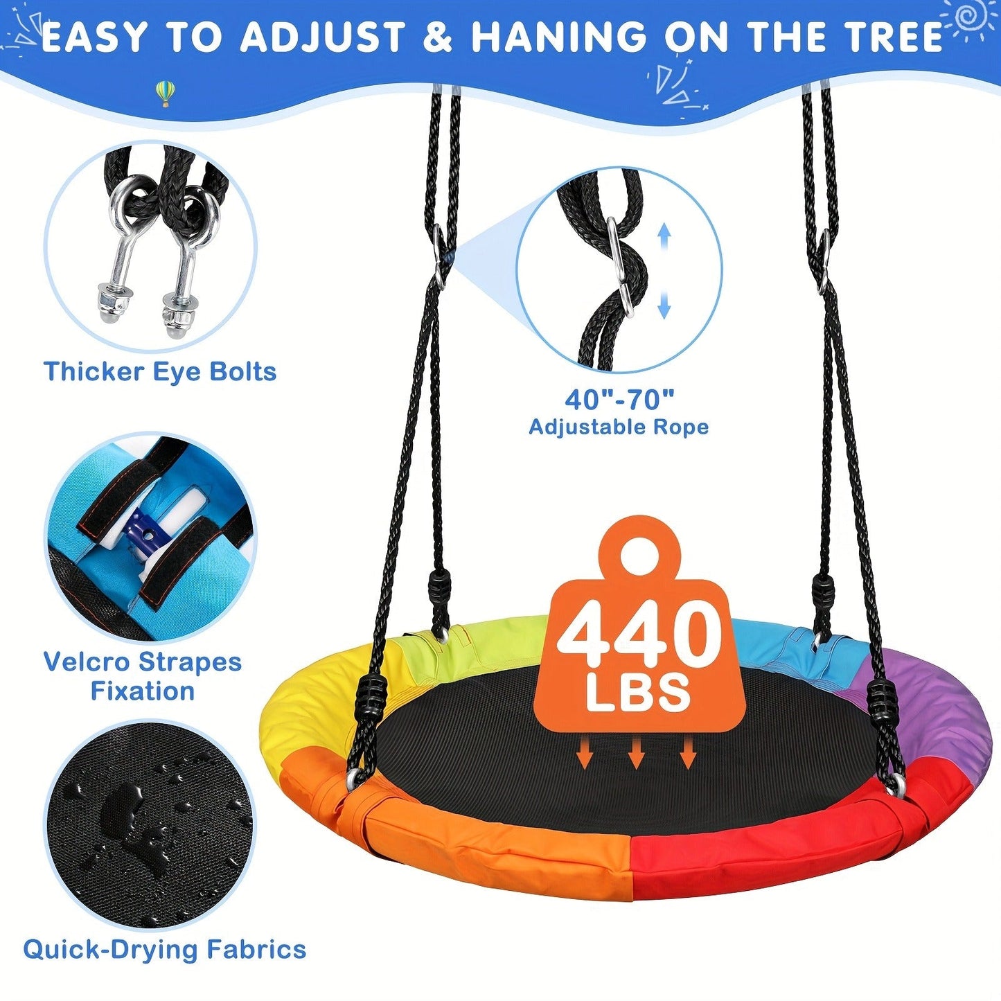 10FT Kids Climbing Dome with Hammock Swing Disc Swing Backyard Jungle Gym Steel Frame Outdoor Play Equipment 1000 LBS Capacity Gift for Boys Girls Ages 3-10