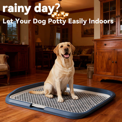Indoor Dog Potty Tray with Removable Grating - Leak-Proof Puppy Training Toilet, Washable Pee Pad Holder for Apartments, Easy Clean Dog Bathroom, 7 Colors, Small & Large Sizes