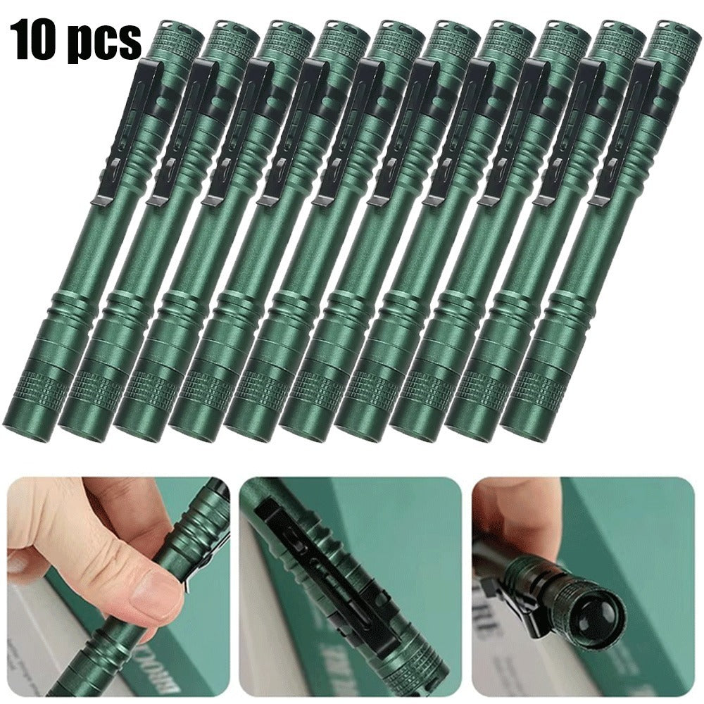 Pen Light Flashlights Bulk Pack with Clip - Mini Slim LED Pocket Torch for Camping, Outdoor, Home & Emergency Use, 5/10/20pcs (Batteries Not Included)