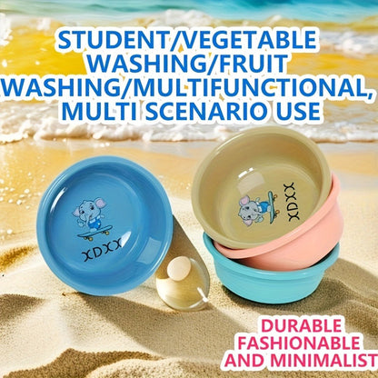 Plastic Wash Basin 12 Quart Stackable Round Tub - Portable Household Washing Bowl for Kitchen, Camping, Face Washing, Fruit & Vegetable Cleaning, Dish Washing & Bottle Rinsing, 4 Colors, Small to Oversized