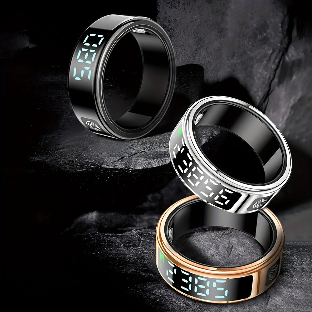Stainless Steel Smart Ring | Fitness Monitor USB Charging Gift